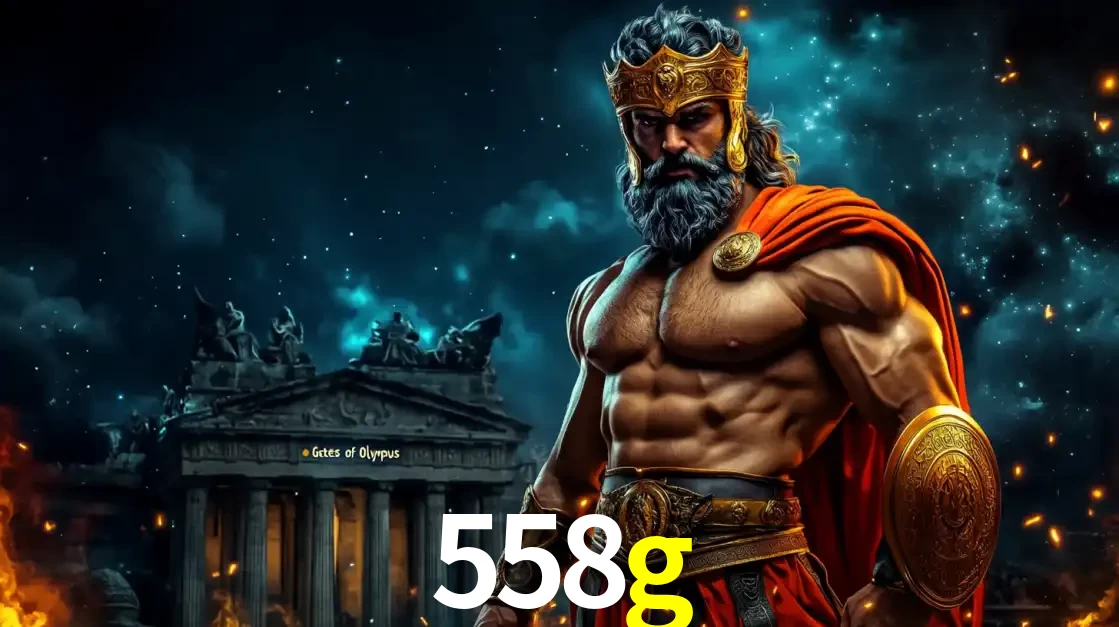 O poderoso Zeus do jogo de slot Gates of Olympus em frente ao seu templo, pronto para lançar multiplicadores divinos e prêmios épicos no cassino online 558g.