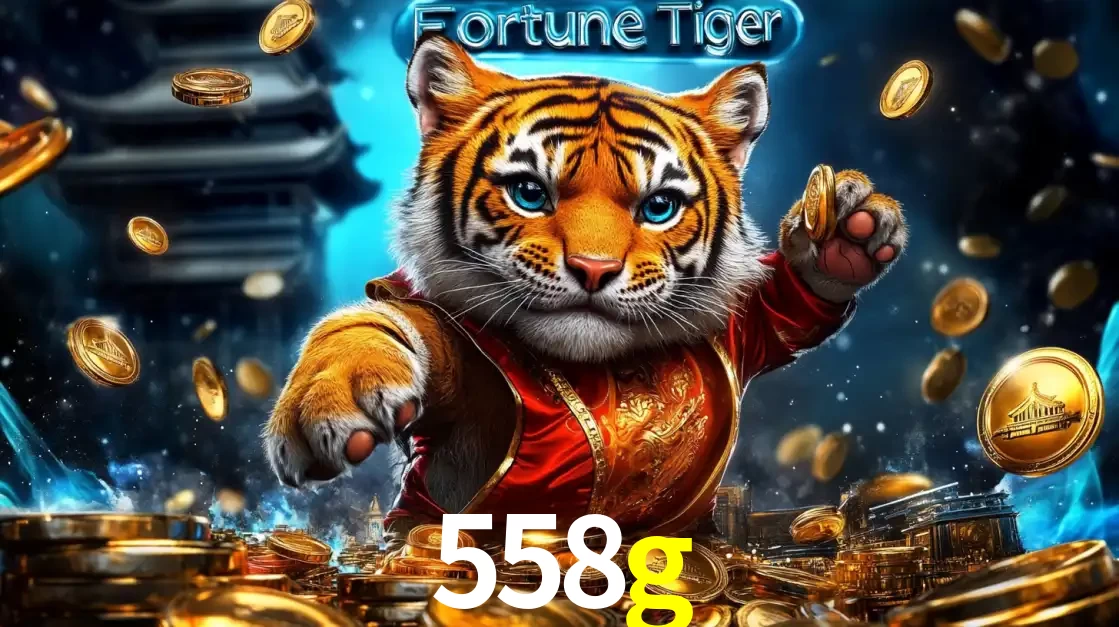 Imagem promocional do jogo de slot Fortune Tiger, com um tigre majestoso em traje tradicional cercado por uma fortuna em moedas de ouro, disponível agora no cassino 558g.